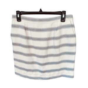 J Crew Vintage Pin Striped Linen/ Silk Lined Skirt Size 6